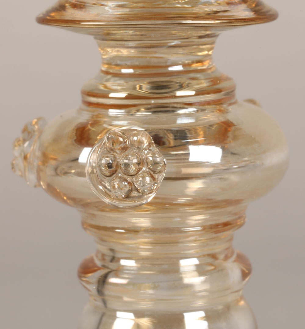 Set of four hock glasses with bubble glass stems 19.5cm high. - Image 7 of 7