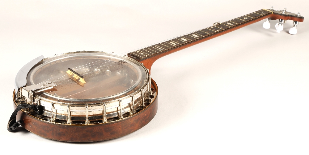 J E Dallas & Son 5-string Banjo, 22 nickel frets to body, Jedson on the headstock, Birds eye maple - Image 4 of 7
