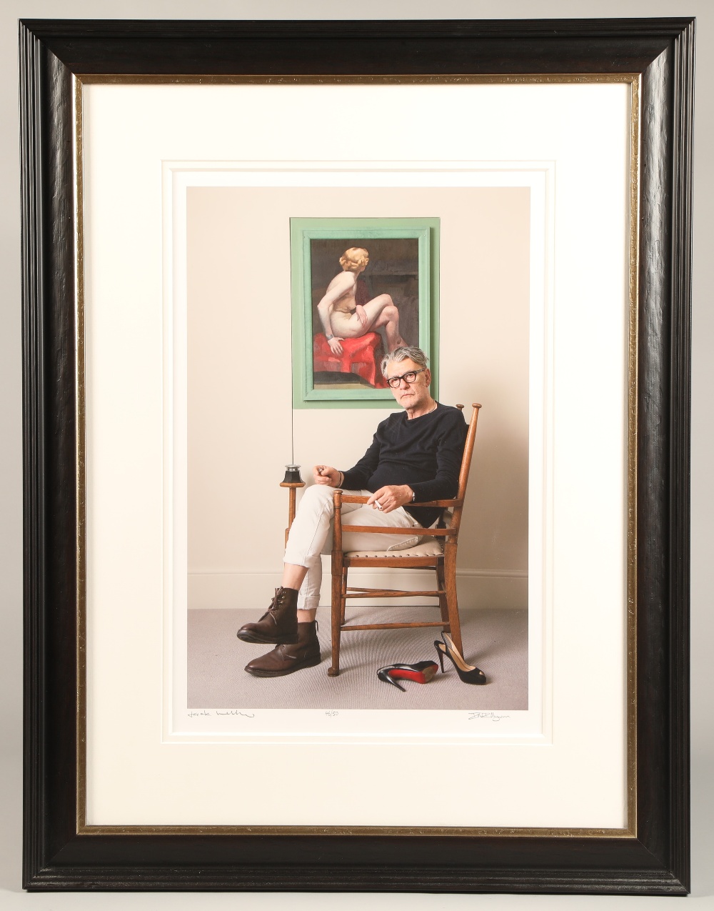 Jack Vettriano OBE (Scottish born 1951) , framed limited edition photograph of the artist, signed - Image 2 of 2