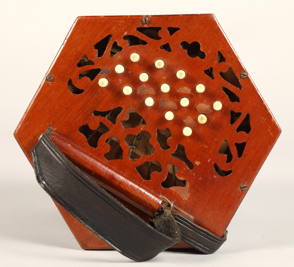 Lachenal & Co Concertina, 30 bone button, five bellow, Steel reed stamped by handle - Image 4 of 10