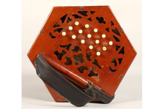 Lachenal & Co Concertina, 30 bone button, five bellow, Steel reed stamped by handle - Image 4 of 10