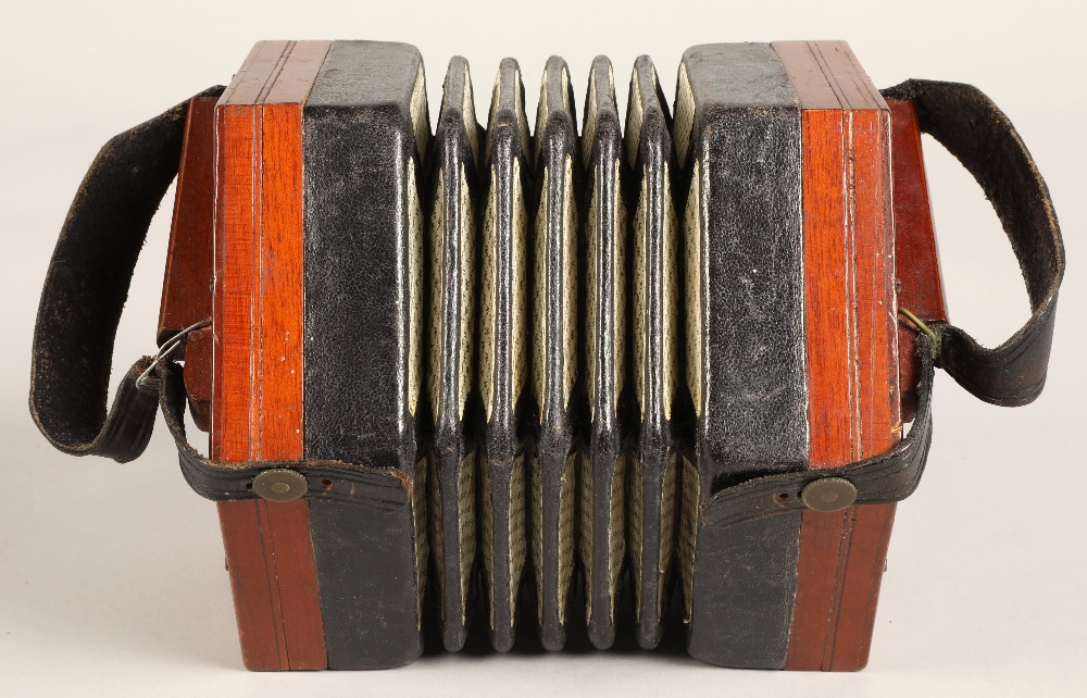 Lachenal & Co Concertina, 30 bone button, five bellow, Steel reed stamped by handle - Image 10 of 10