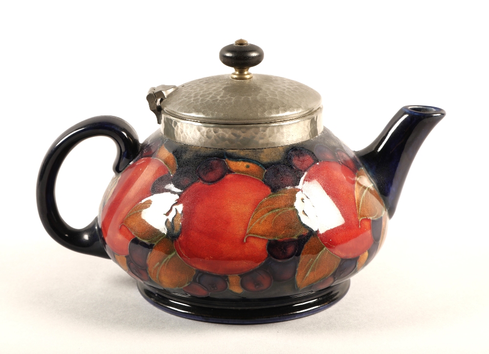 Moorcroft pottery Tudric pewter three piece tea service, pomegranate pattern designed by William - Image 20 of 22
