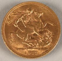 George V gold sovereign 1912.