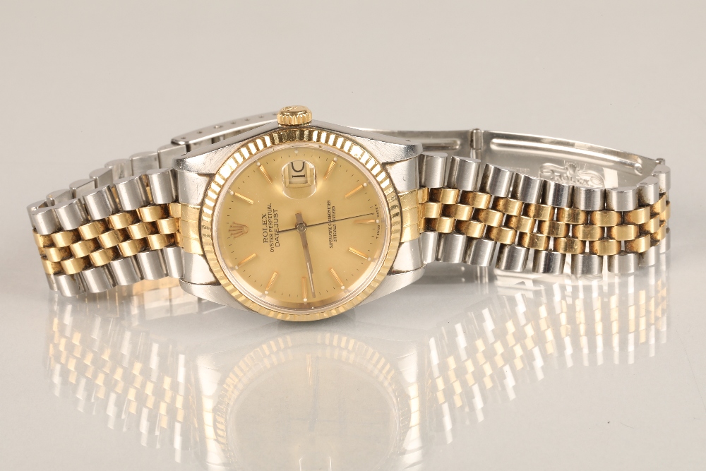 Gentleman's Rolex Oyster Perpetual Datejust wrist watch, champagne dial with hour marker batons, - Image 5 of 8