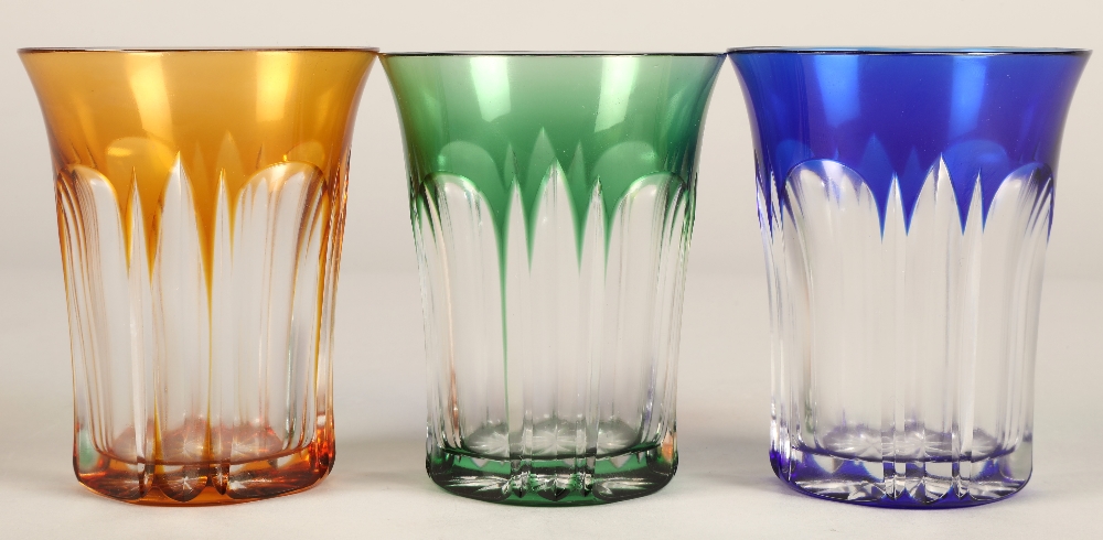 Set of six harlequin bohemian glass tumblers, 9.5cm high. - Image 11 of 12
