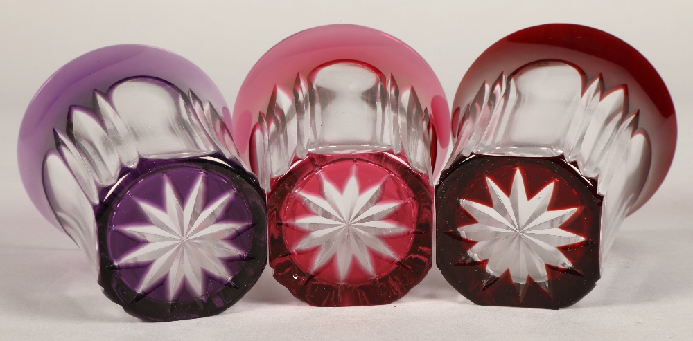 Set of six harlequin bohemian glass tumblers, 9.5cm high. - Image 6 of 12
