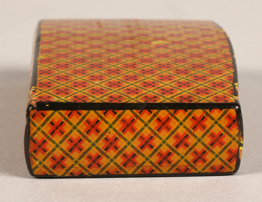 Tartan ware snuff box with wooden hinged lid,8 cm long,4.5 cm width. - Image 7 of 14