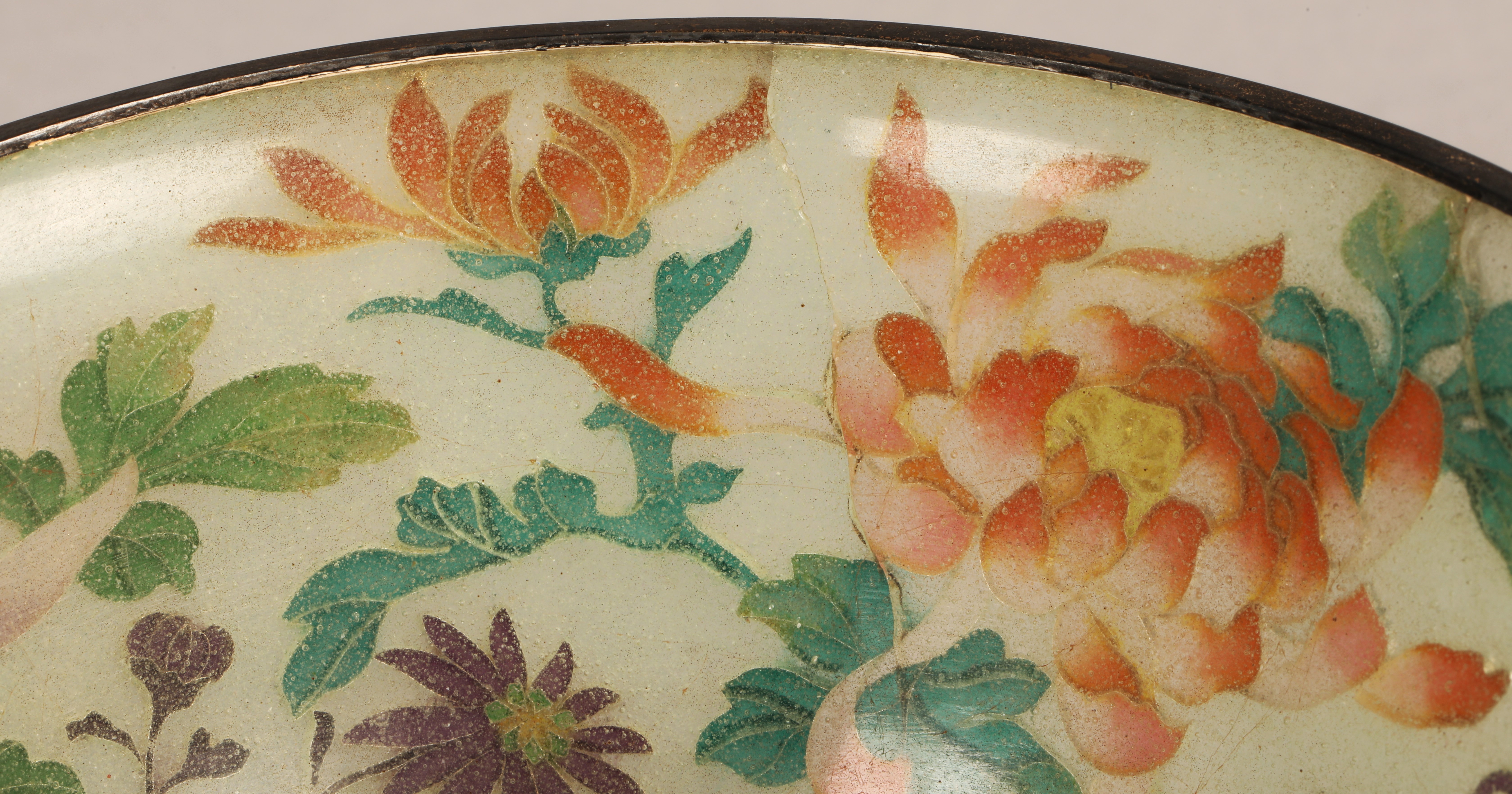 Japanese Plique-a-jour bowl, with translucent cloisonne enamels 14 cm diameter. - Image 15 of 15