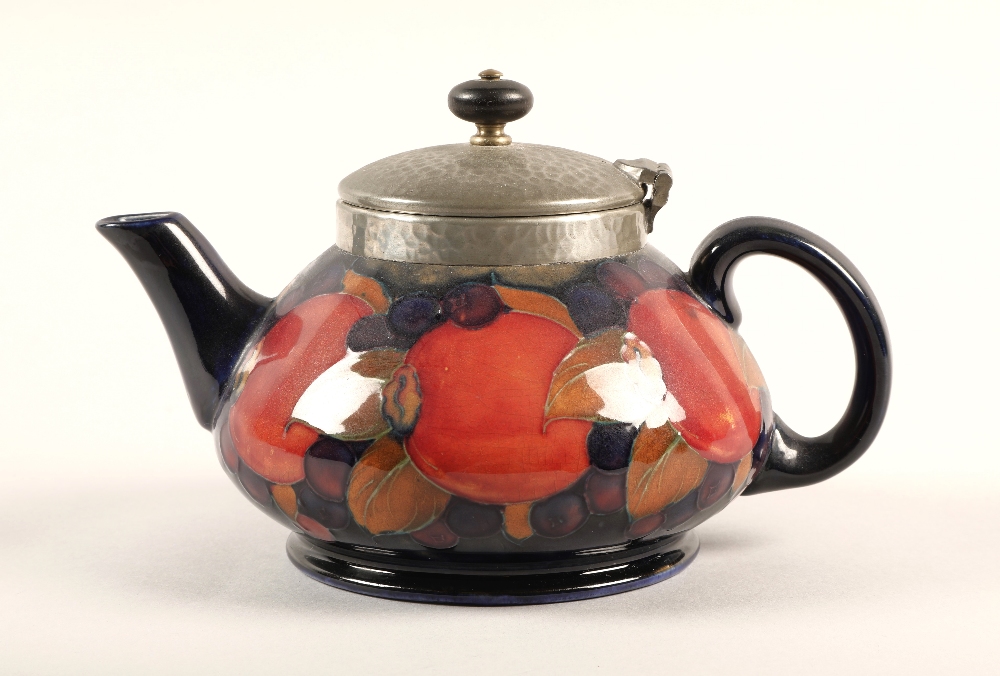 Moorcroft pottery Tudric pewter three piece tea service, pomegranate pattern designed by William - Image 15 of 22