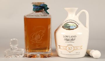 Auchentoshan Lowland single malt 10 year old  Scotch Whisky, 1989, in stoneware decanter, 75cl,