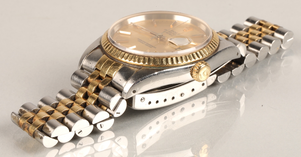 Gentleman's Rolex Oyster Perpetual Datejust wrist watch, champagne dial with hour marker batons, - Image 4 of 8