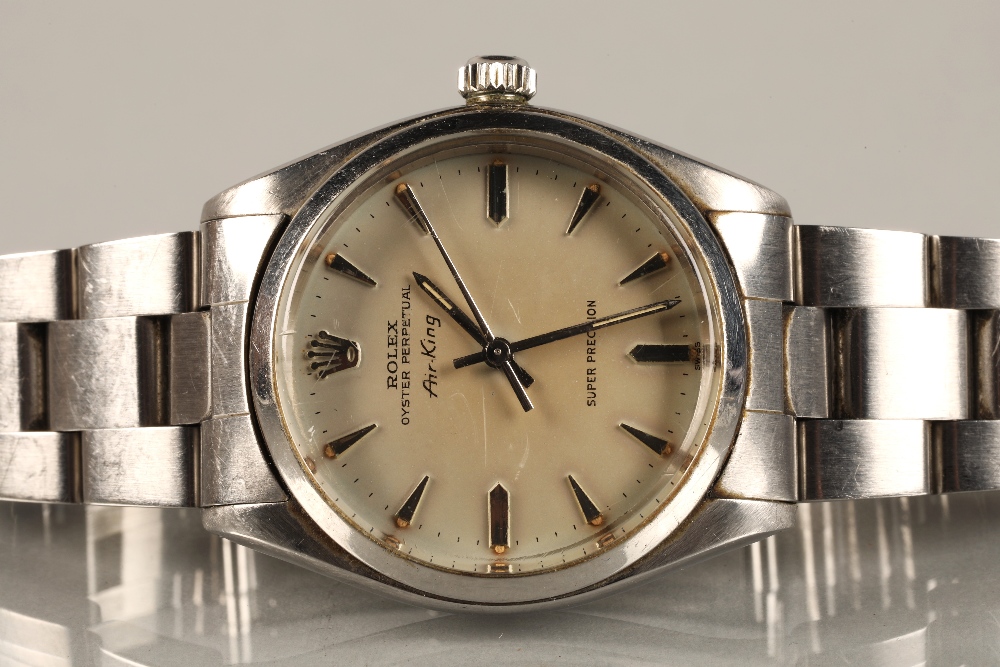 Gents Rolex Oyster Perpetual Air King stainless wrist watch, champagne dial with hour marker batons, - Image 2 of 8