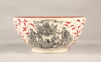 Adams lustre pottery punch bowl 'Ship Caroline' diameter 25cm.