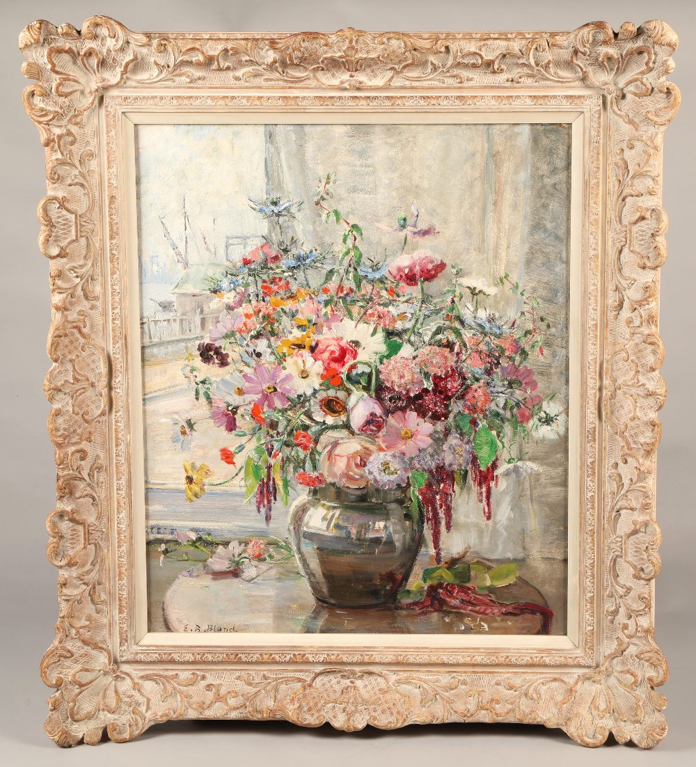 Emily Beatrice Bland  N.E.A.C. (1864 - 1951) Framed oil on canvas - signed 'A Summer Bouquet - - Image 2 of 6