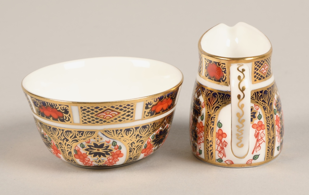 Royal Crown Derby miniature tea service in the imari pattern, comprising of teapot, sugar bowl, - Image 11 of 23
