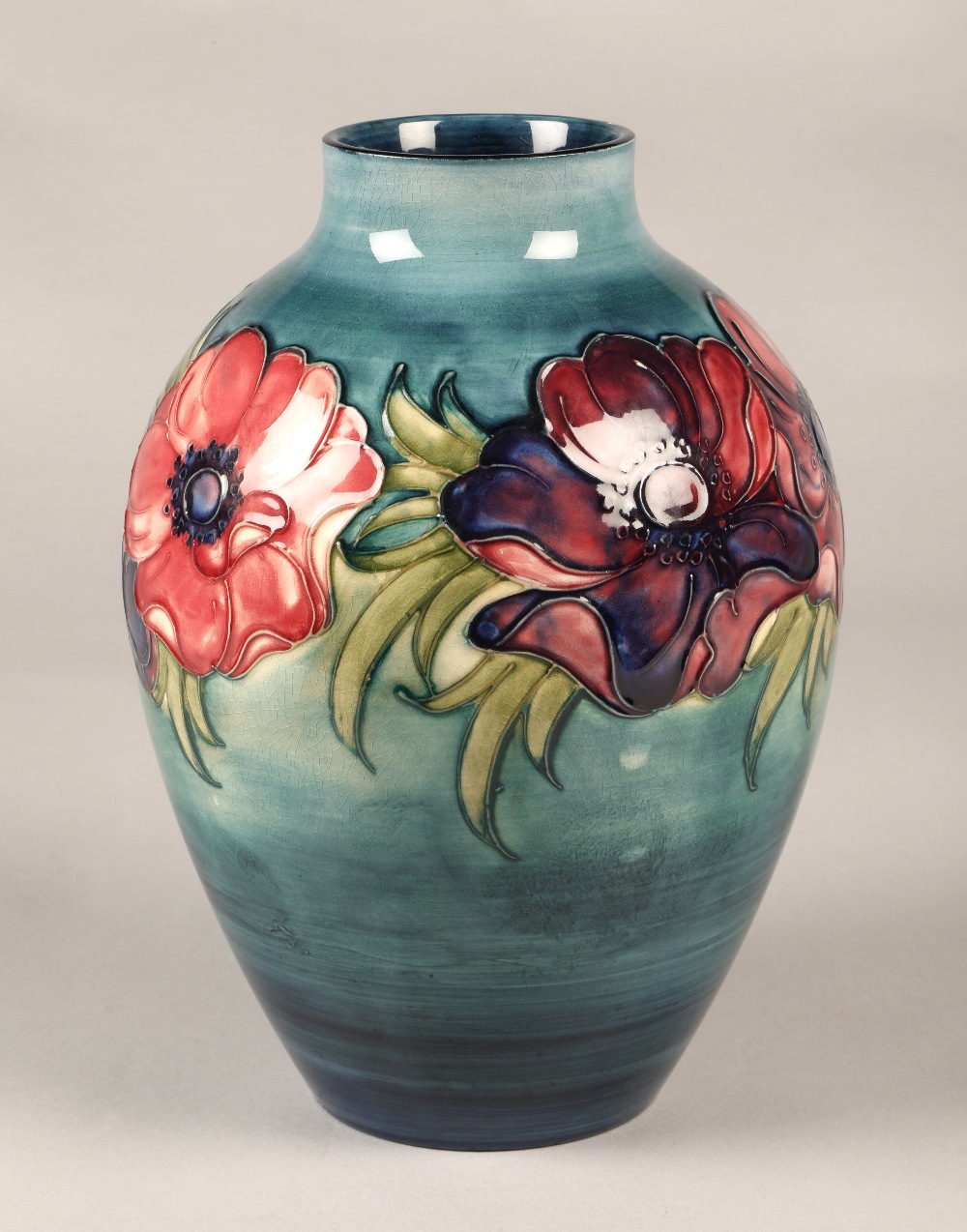 Moorcroft pottery vase in the anemone pattern, 28cm high. - Image 3 of 7