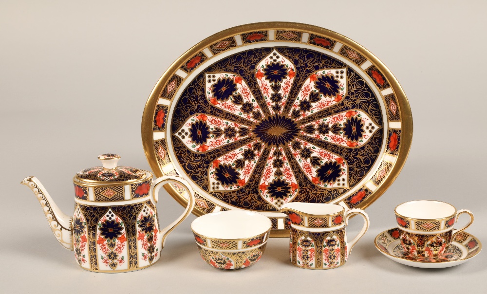 Royal Crown Derby miniature tea service in the imari pattern, comprising of teapot, sugar bowl, - Image 21 of 23