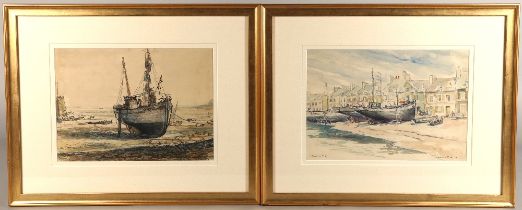 George Cameron Foley (Scottish, Falkirk 1910- Duns 1992) Pair of gilt framed watercolours, both