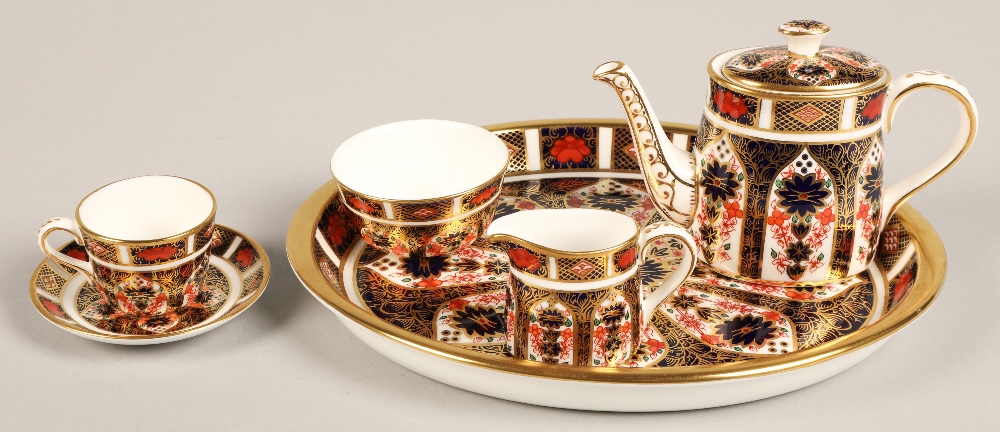 Royal Crown Derby miniature tea service in the imari pattern, comprising of teapot, sugar bowl, - Image 23 of 23