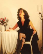 Jack Vettriano OBE  (Scottish born 1951) , framed limited edition print, signed lower right , "Table