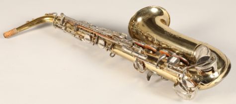 King Cleveland Alto Saxophone, stamped King Cleveland 613 USA on the bell, further stamped 770209,