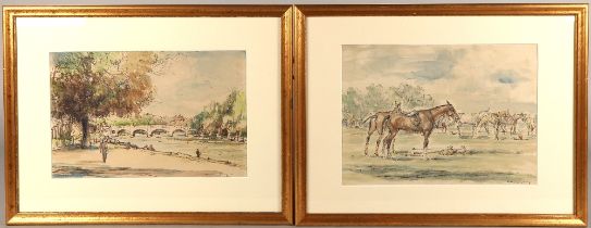 George Cameron Foley (Scottish, Falkirk 1910-Duns 1992) Pair of gilt framed watercolours - both