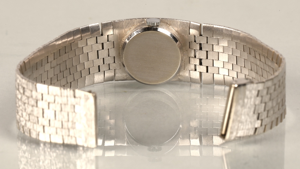 Bueche-Girod ladies 9ct white gold wrist watch, silvered dial with roman numeral hour markers, on - Image 4 of 8