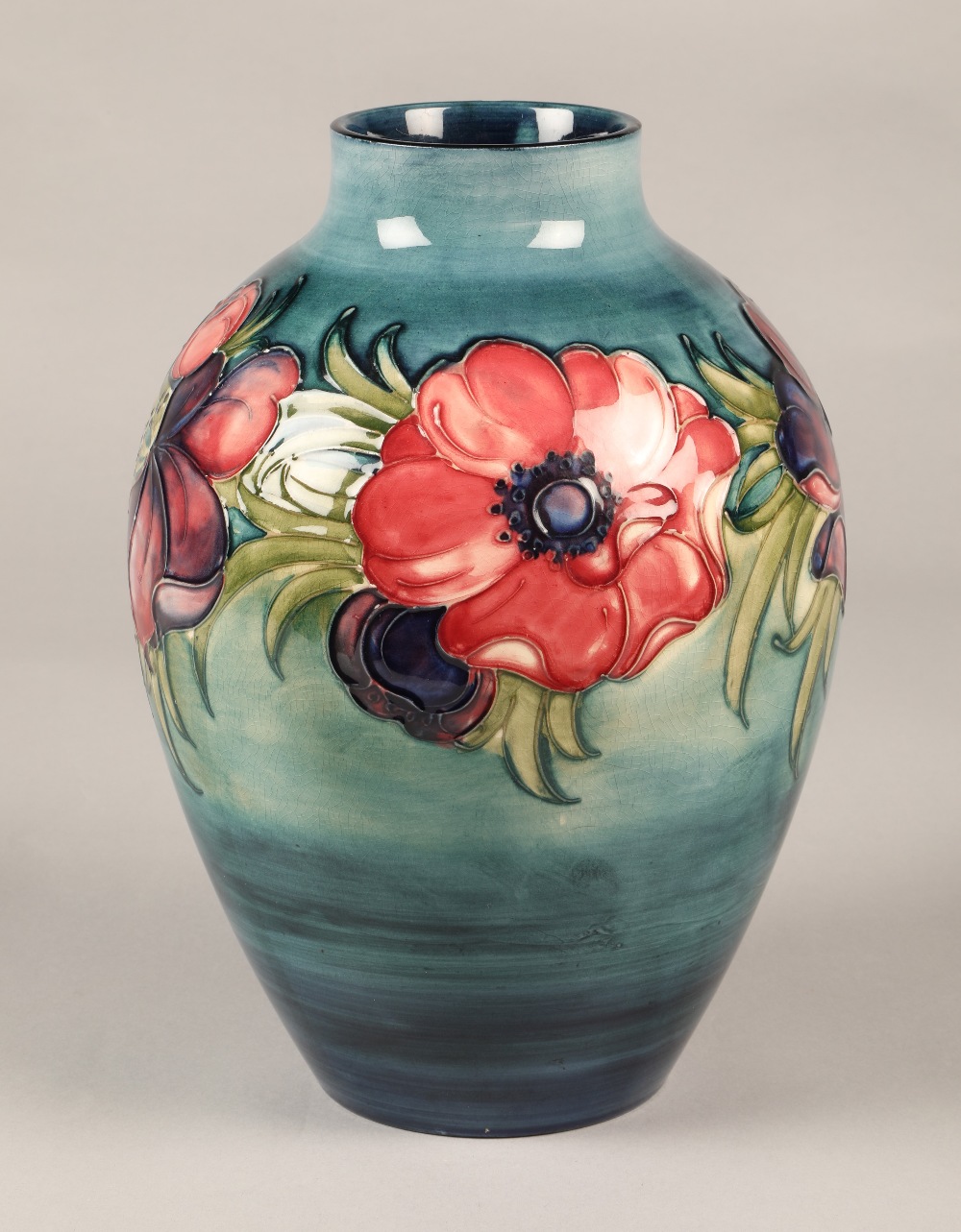 Moorcroft pottery vase in the anemone pattern, 28cm high. - Image 2 of 7