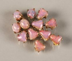 Ladies opal cluster brooch, each opal approx 2 carat.