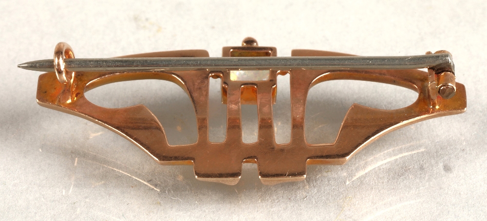 Murrle Bennett 9ct gold bar brooch set with an opal, 2.2 grams. - Image 4 of 9