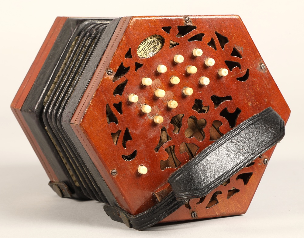 Lachenal & Co Concertina, 30 bone button, five bellow, Steel reed stamped by handle - Image 8 of 10
