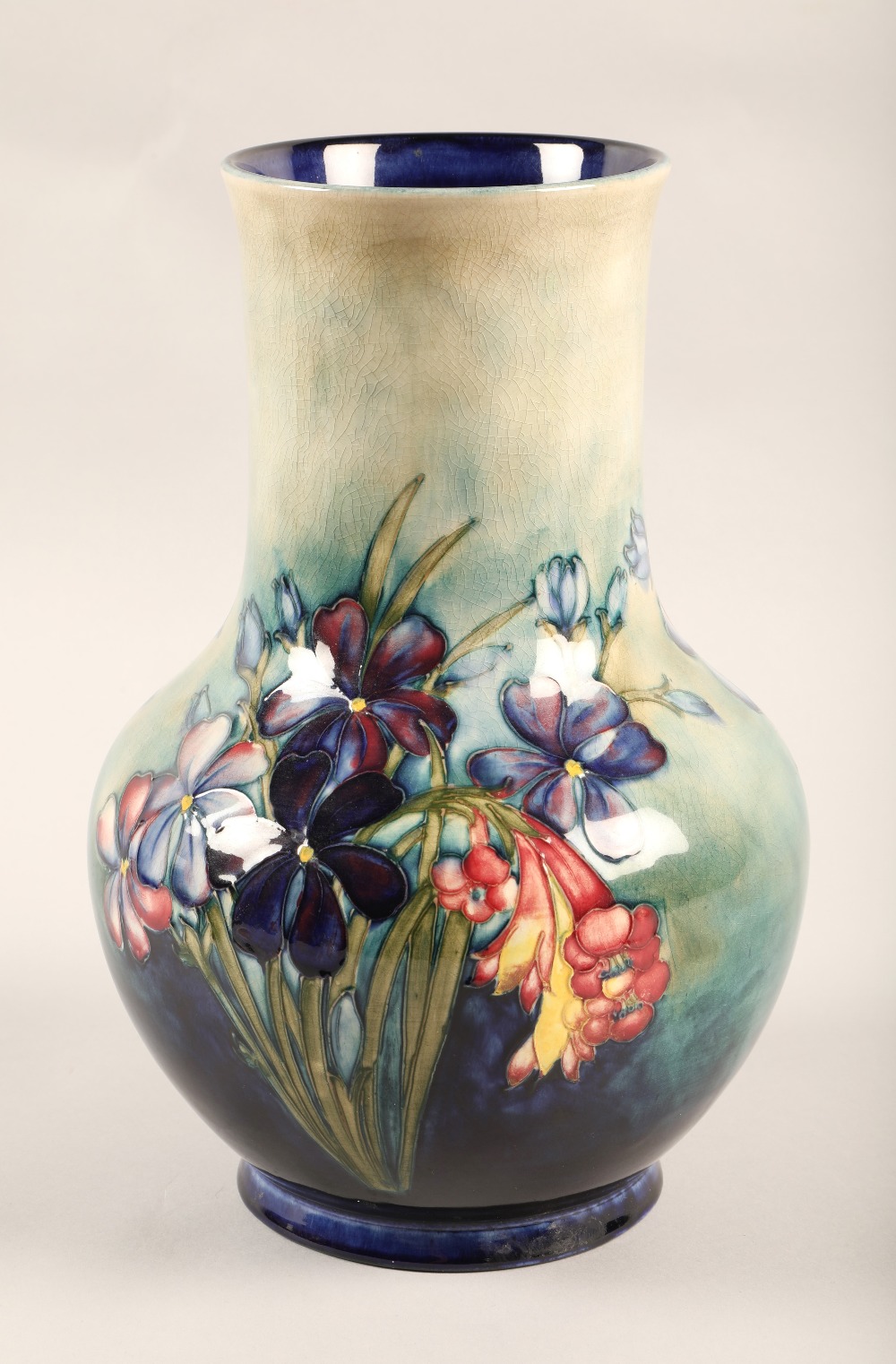 Moorcroft pottery vase, decorated in the Spring flowers pattern, impressed marks, signed in blue, - Image 4 of 11