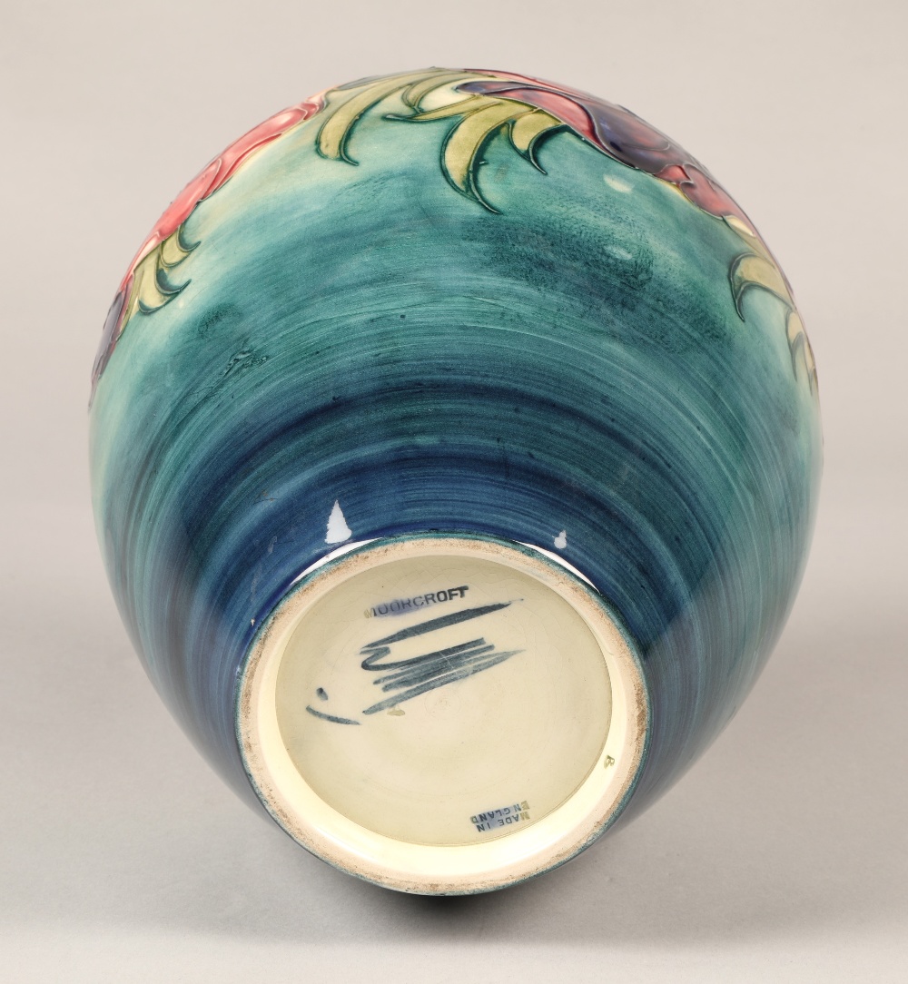 Moorcroft pottery vase in the anemone pattern, 28cm high. - Image 7 of 7