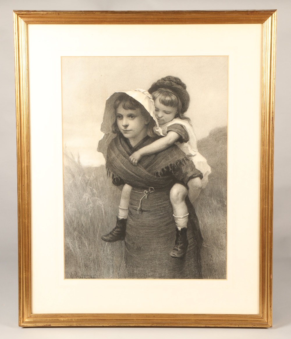William Pratt (Glasgow 1855 - 1936) Framed mixed media - signed & dated (18)81 'Homeward' 57cm x - Image 2 of 4