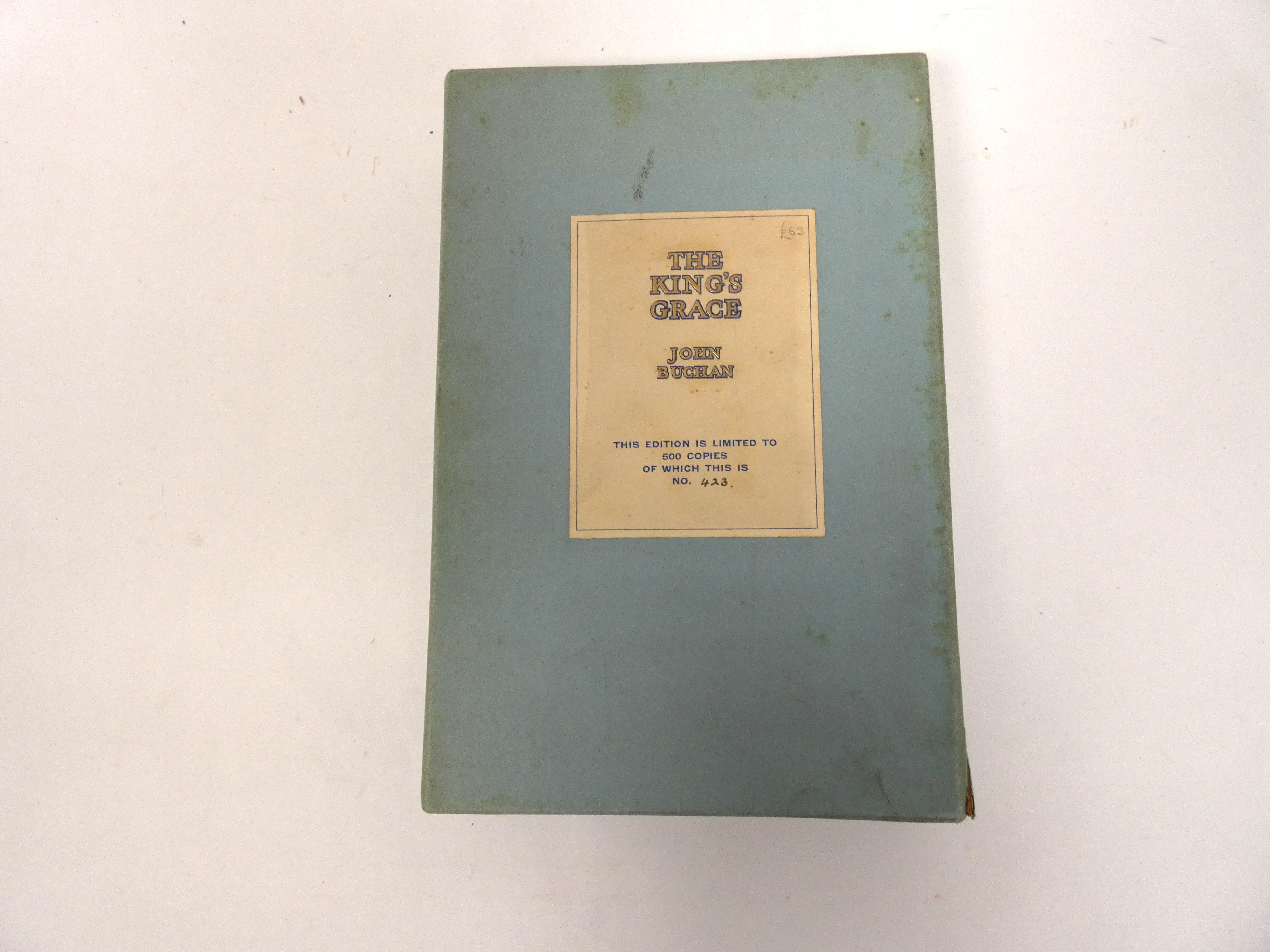 BUCHAN JOHN. The King's Grace. Ltd. ed. 423/500 signed by John Buchan. Col. frontis & other illus.