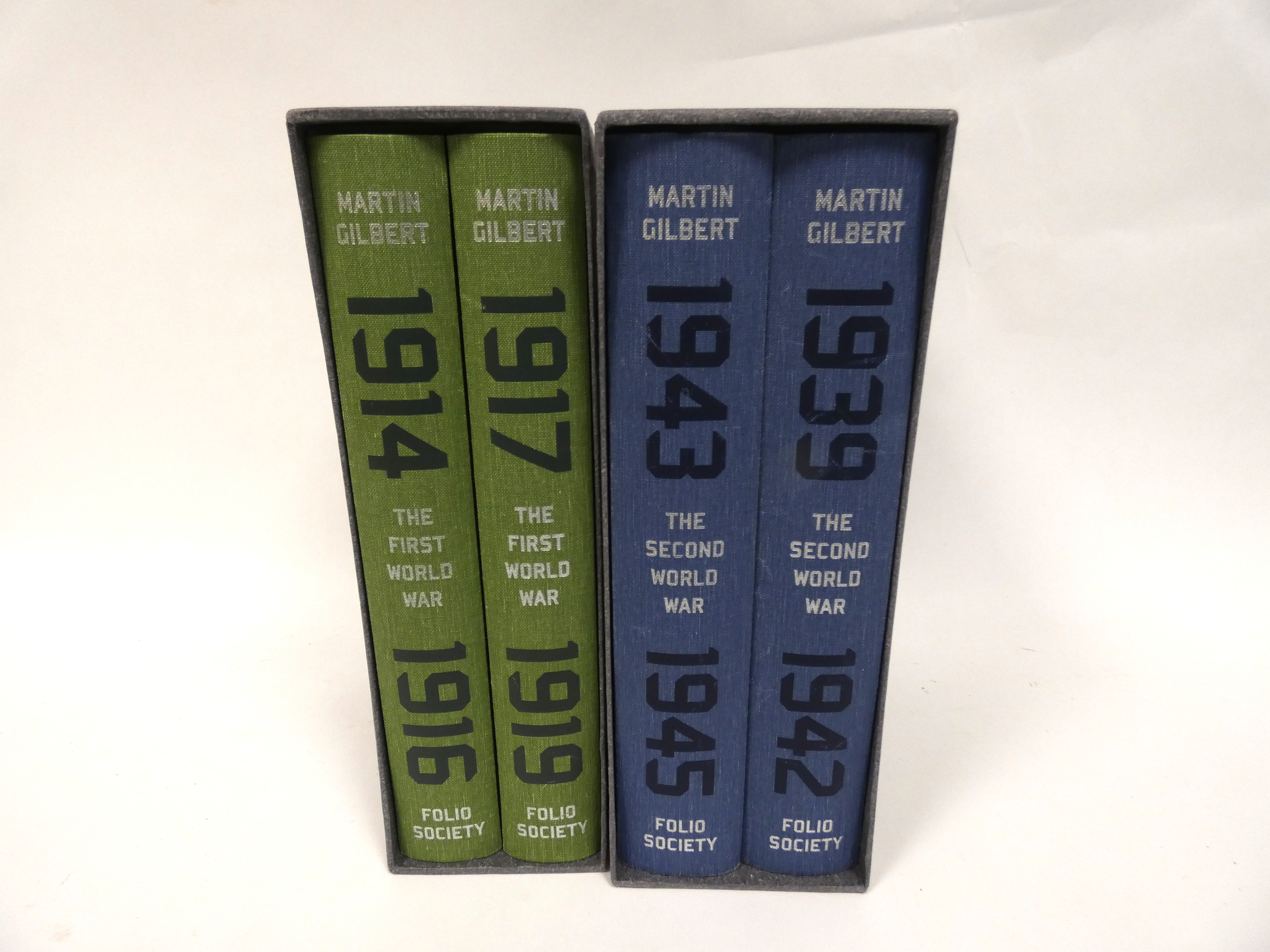 Folio Society.  Martin Gilbert. 4 vols. re. WWI & WWII in two slip cases.