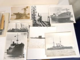 Shipbuilding - Barrow in Furness.  Collection of 20 photographs of commercial & naval vessels,