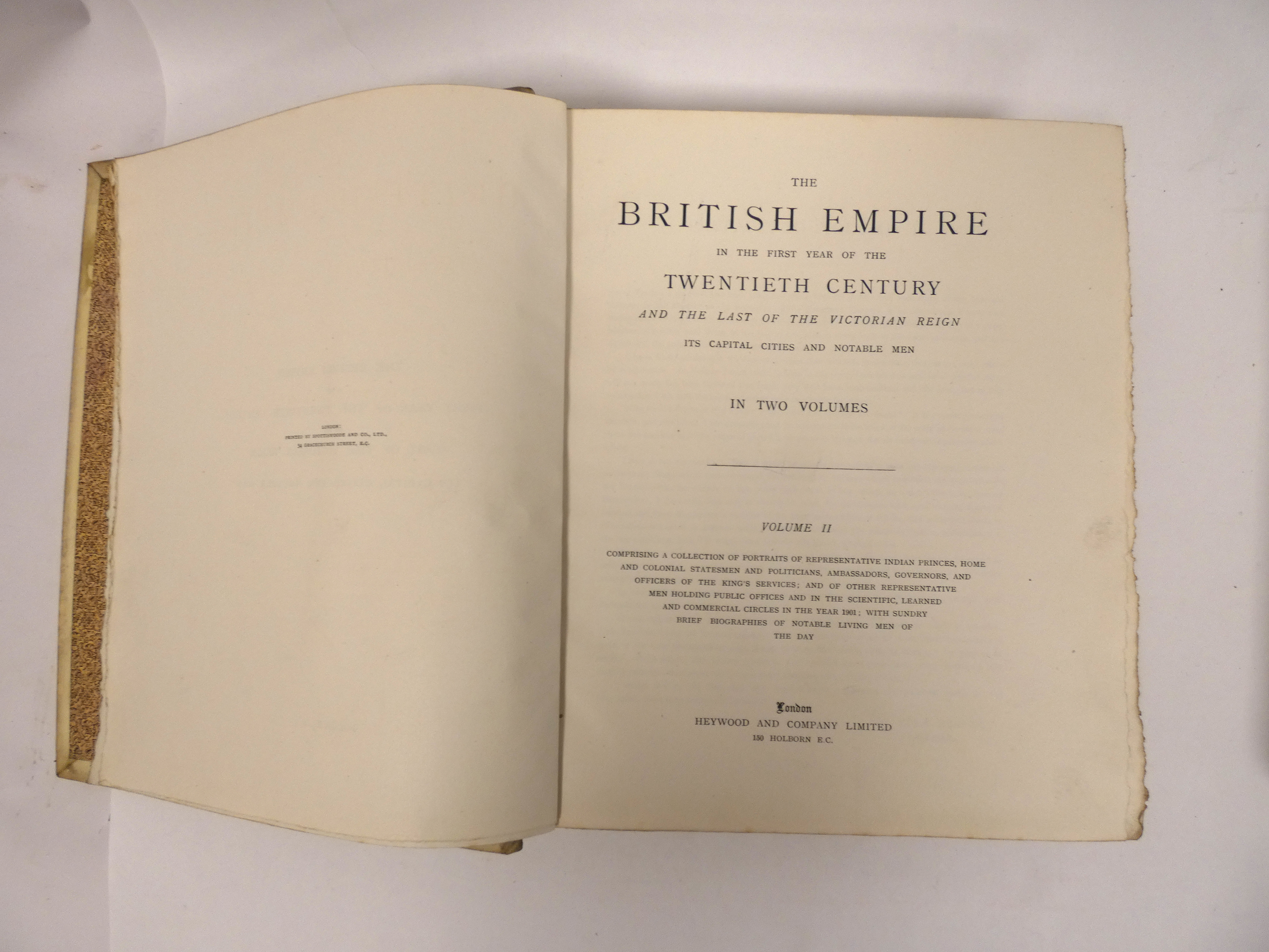 HOOPER WILLIAM EDEN.  The British Empire in the First Year of the Twentieth Century & the Last of - Image 3 of 3