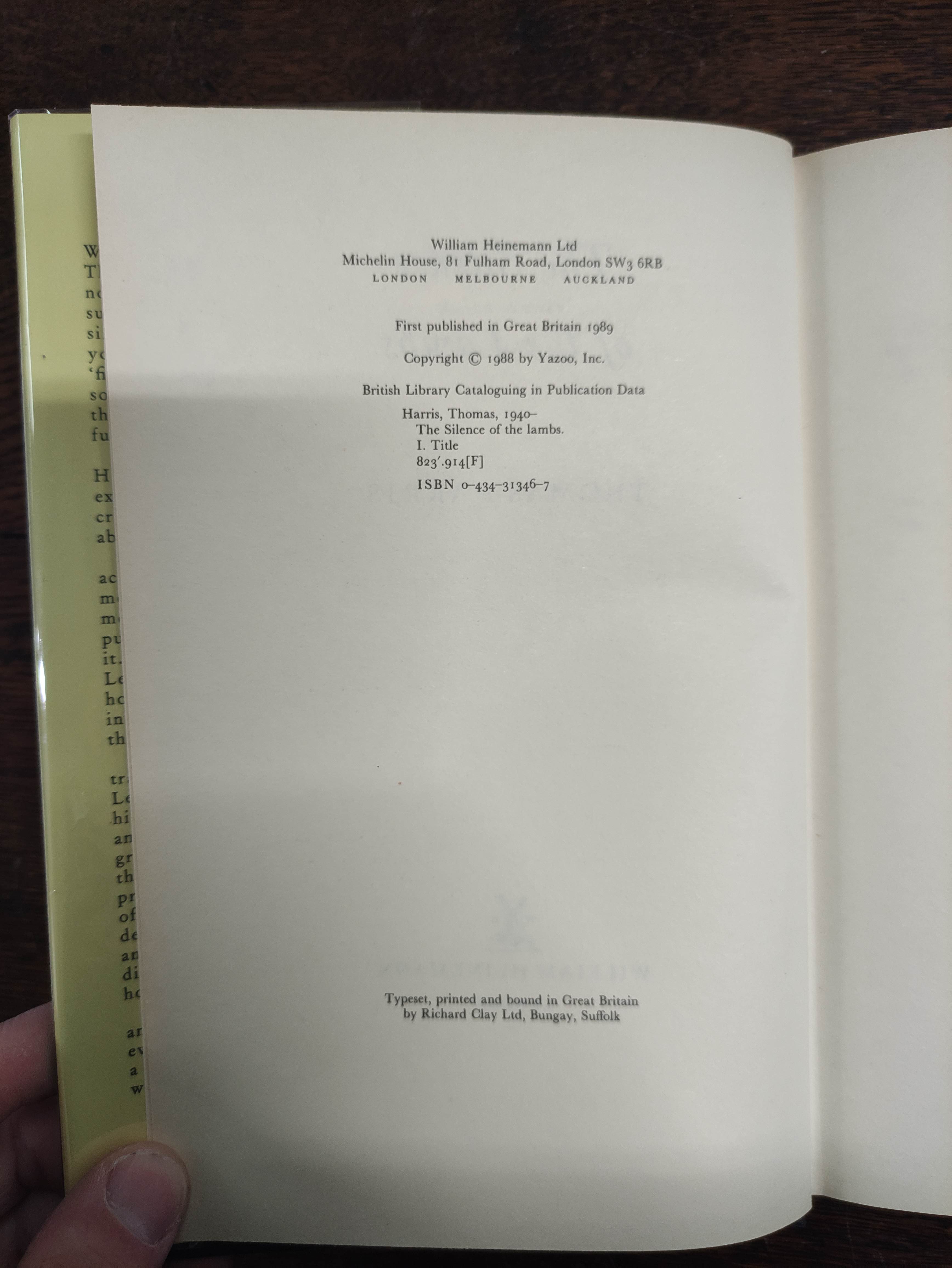 HARRIS THOMAS.  Red Dragon. 1st UK ed. in d.w. 1981; also Thomas Harris, The Silence of the Lambs, - Image 7 of 9