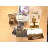 Postcards.  Approx. 75 old postcards, family photographs, a few military, topographical & many