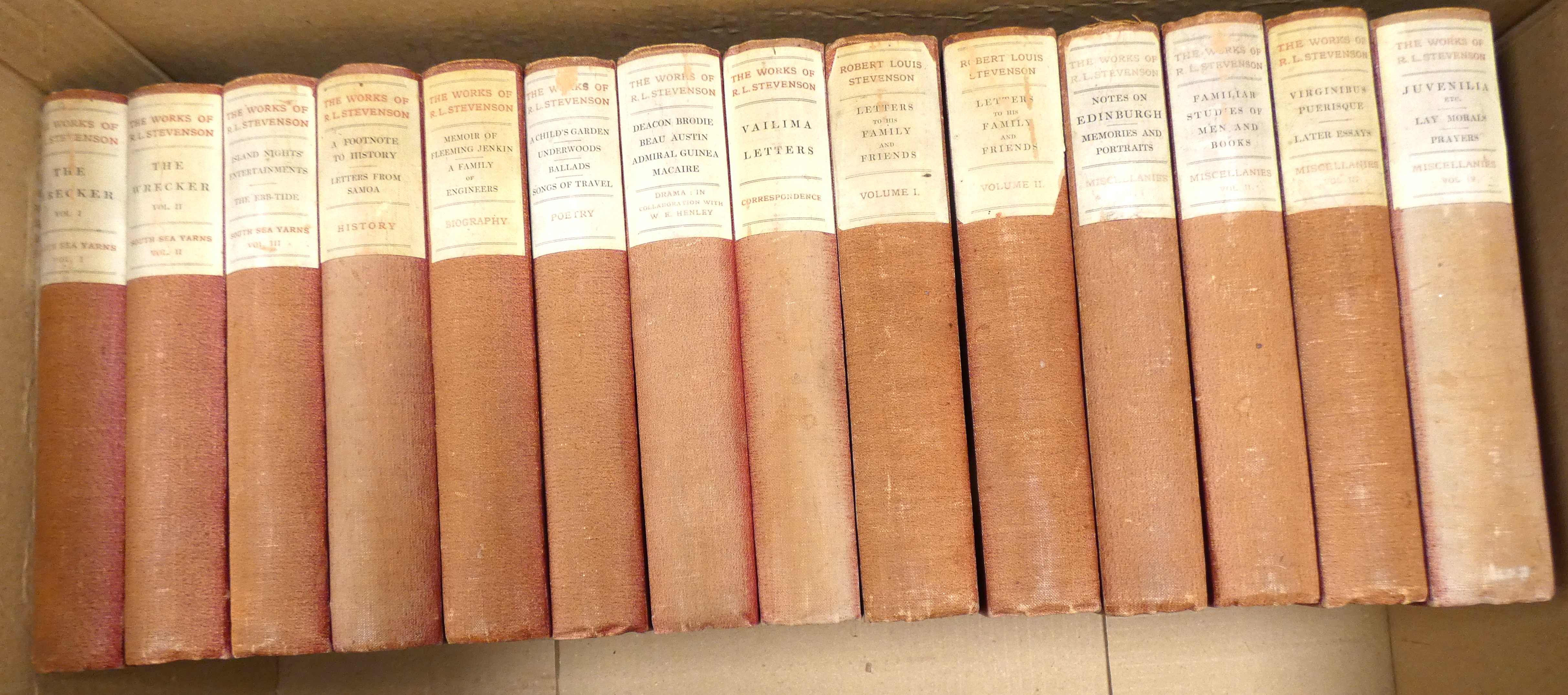 STEVENSON R. L.  The Edinburgh Edition of the Works. The set of 32 vols. Numbered & initialled