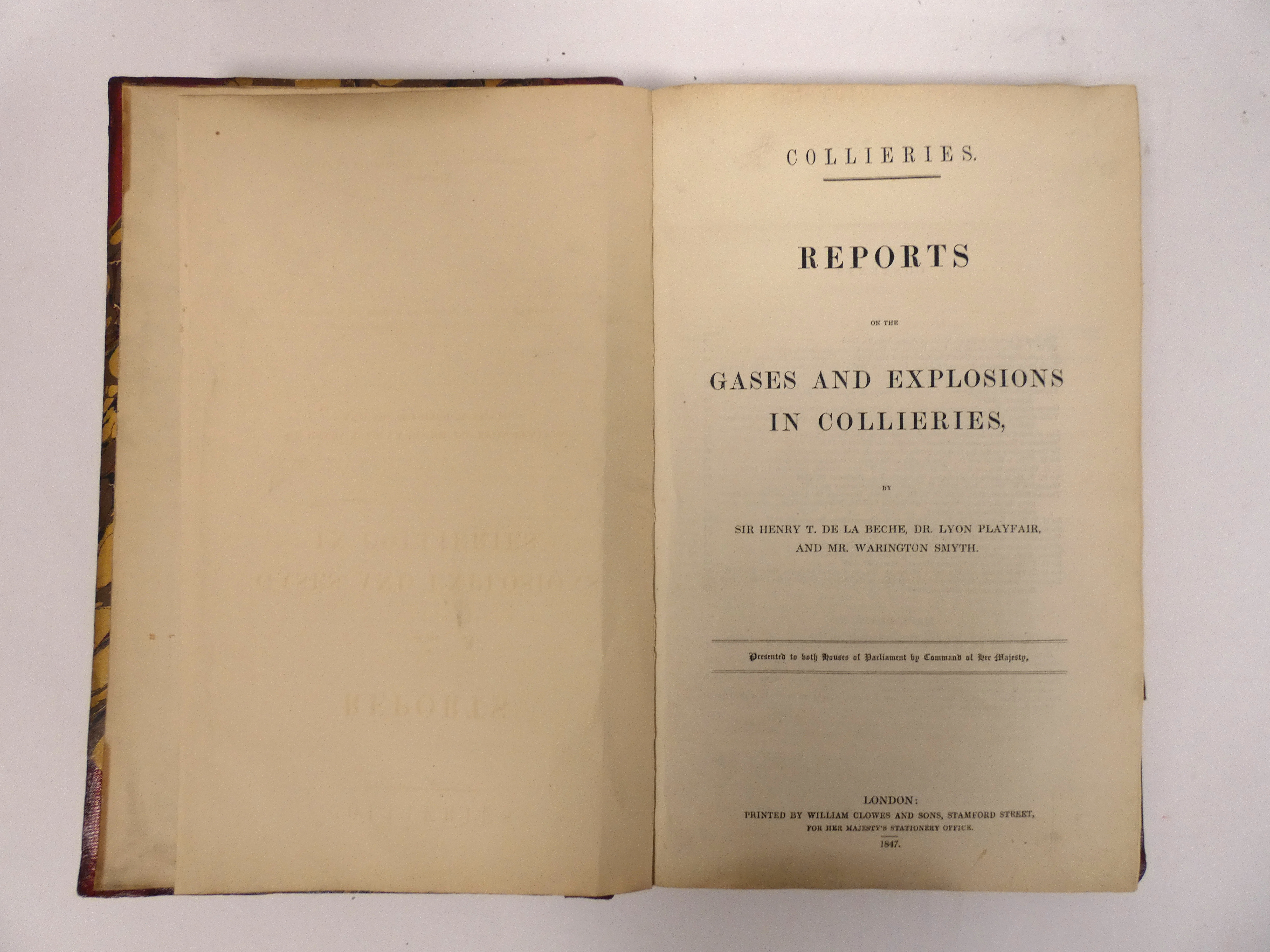 Colliery Reports.  Four Reports on Colliery Explosions & Ventilation, bound together. Good hand col. - Image 2 of 4