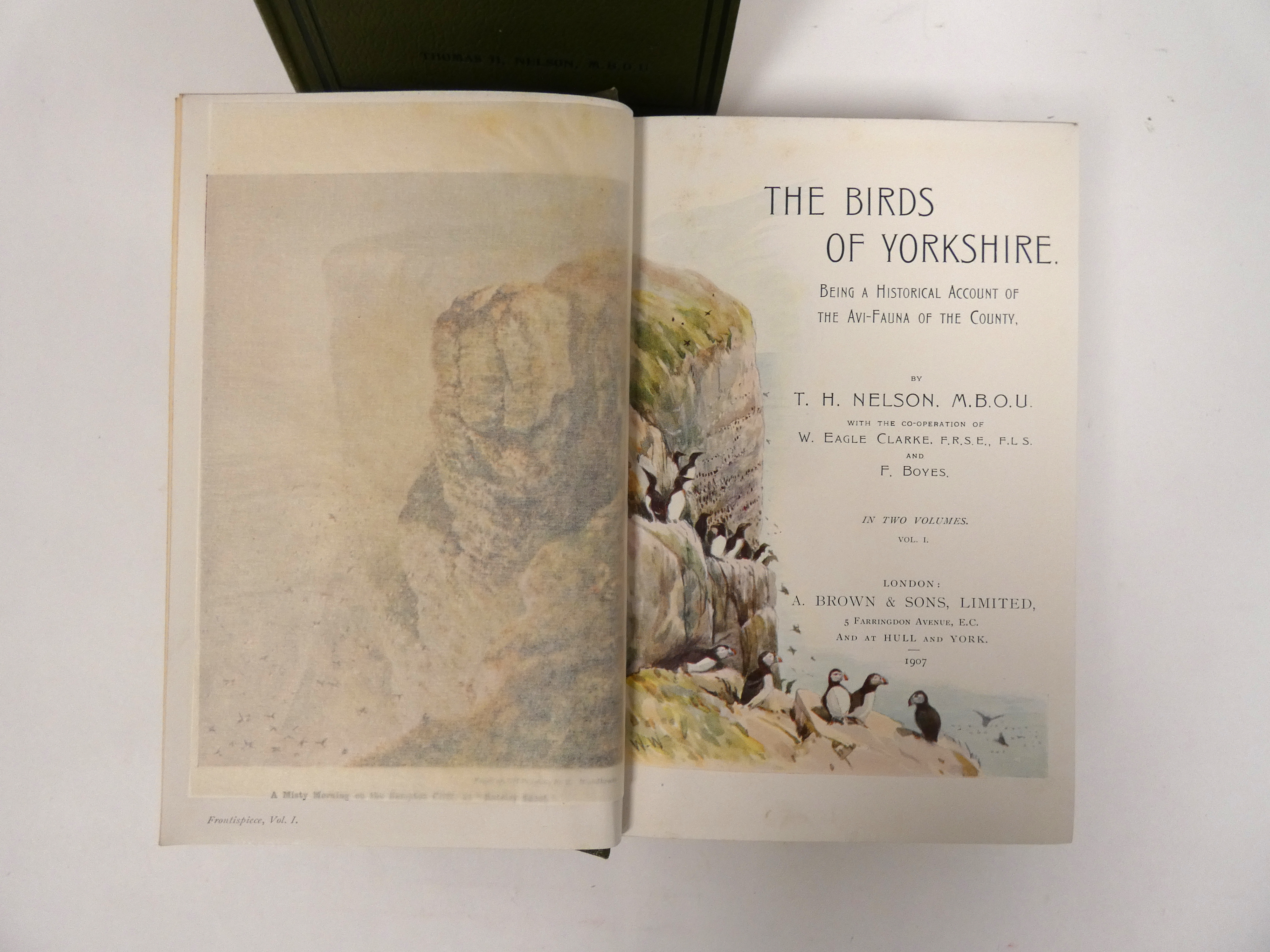 NELSON T. H.  The Birds of Yorkshire. 2 vols. Col. titles & many illus. Orig. green cloth. 1907. - Image 2 of 4