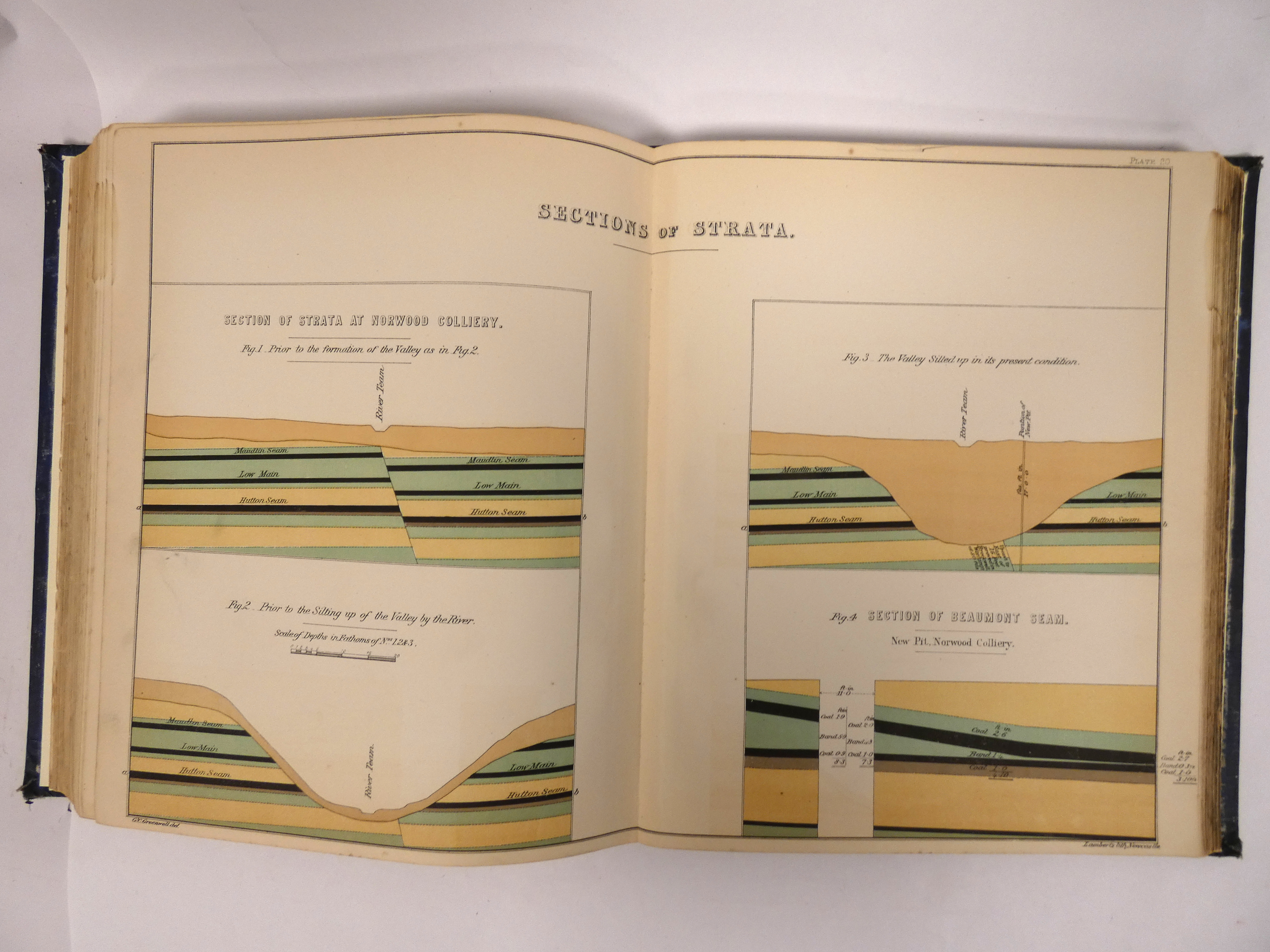 GREENWELL G. C.  A Practical Treatise on Mine Engineering. 64 col. plates, plans & sections. Quarto. - Bild 5 aus 6