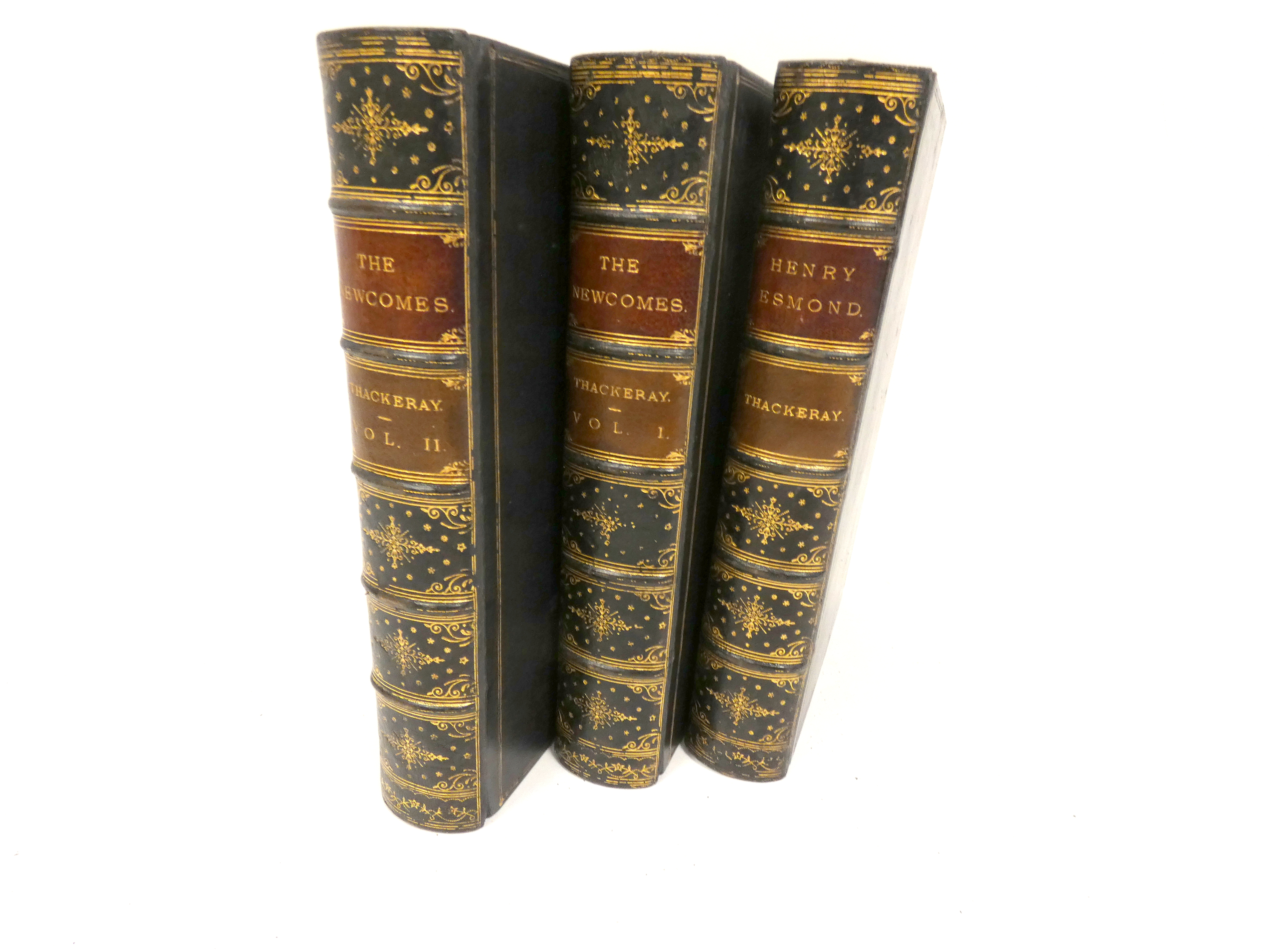 THACKERAY W. M.  The Newcomes & The History of Henry Esmond. 3 vols. Illus. Nice copies in dark calf - Image 3 of 3