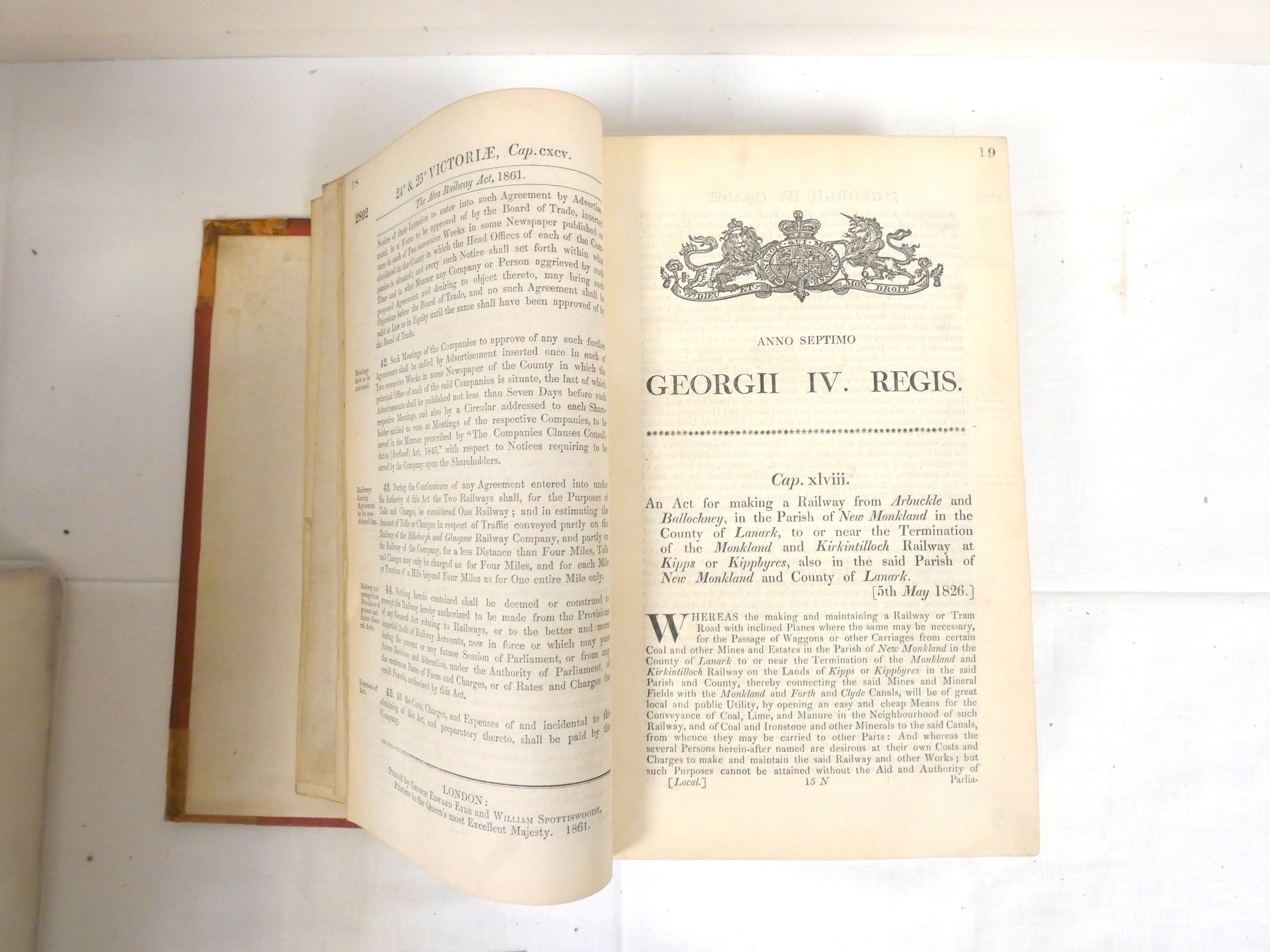 North British Railway Acts.  4 folio vols. of acts relative to the N.B.R., with manuscript - Image 5 of 5