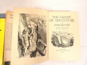 Enid Blyton.  The Valley of Adventure. Illus. Orig. yellow pict. cloth in d.w. 1955; also Enid