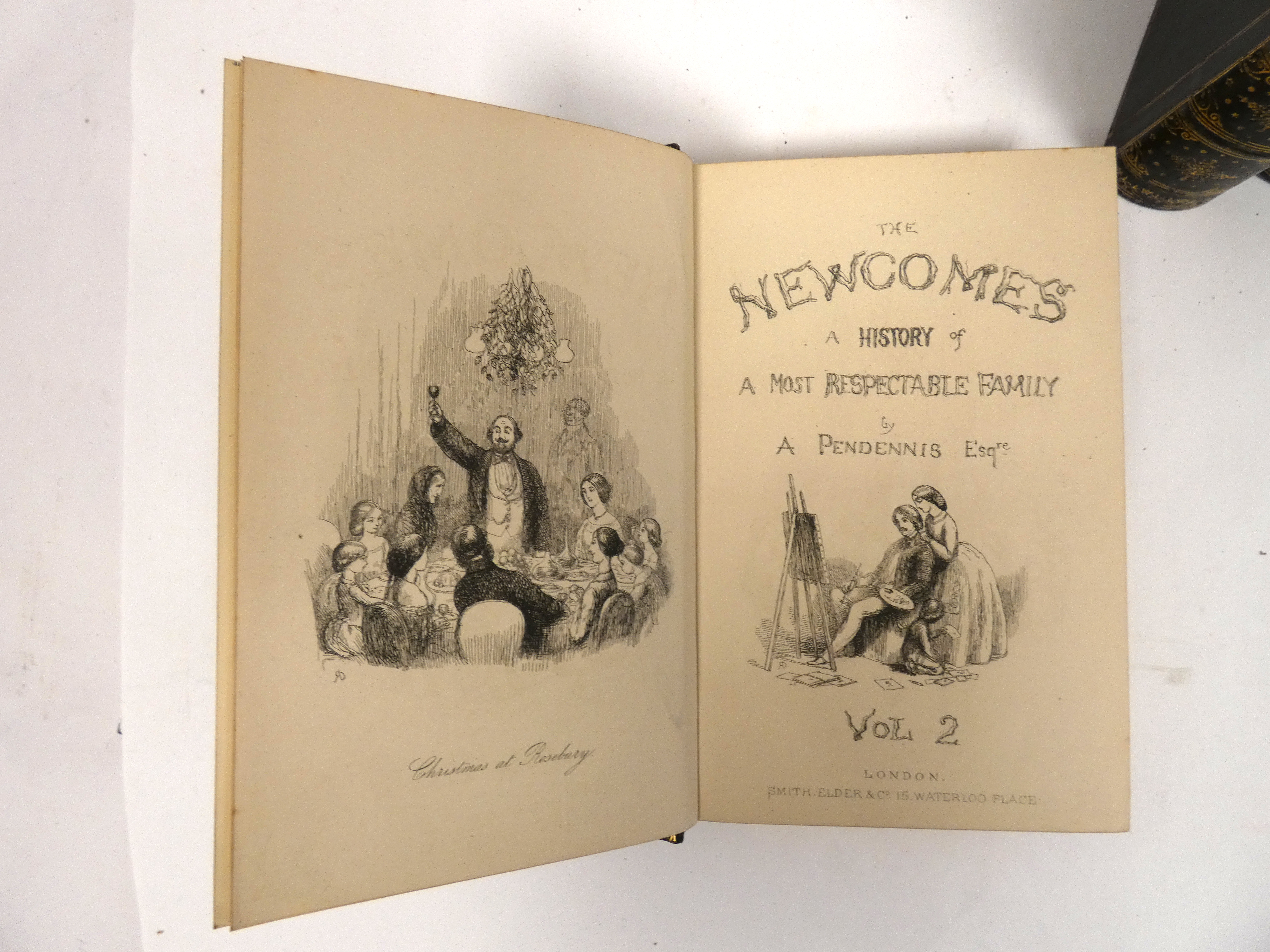 THACKERAY W. M.  The Newcomes & The History of Henry Esmond. 3 vols. Illus. Nice copies in dark calf - Image 2 of 3