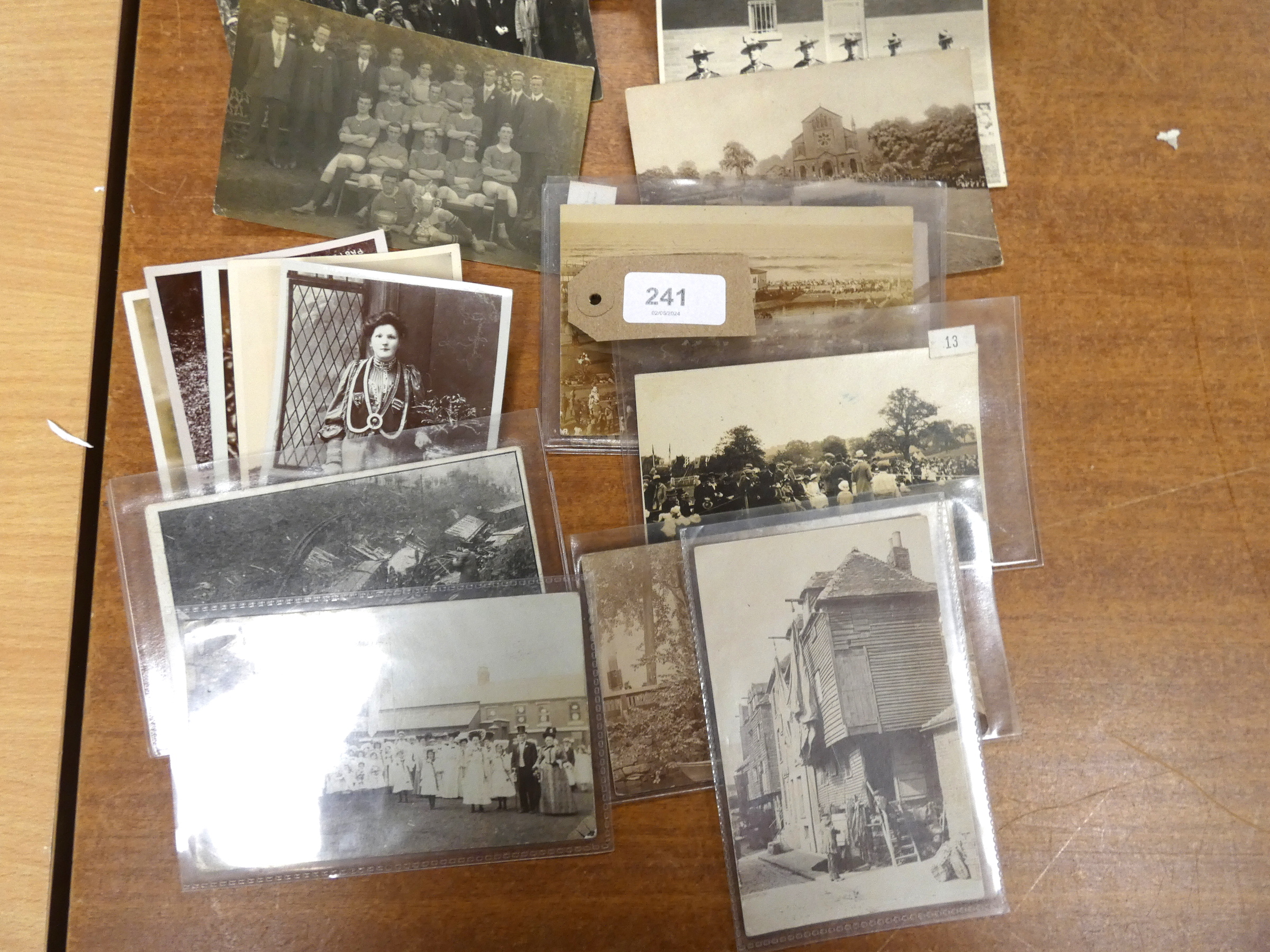 Postcards.  Approx. 100 old postcards incl. social history, public events, coloured greetings cards, - Image 3 of 6